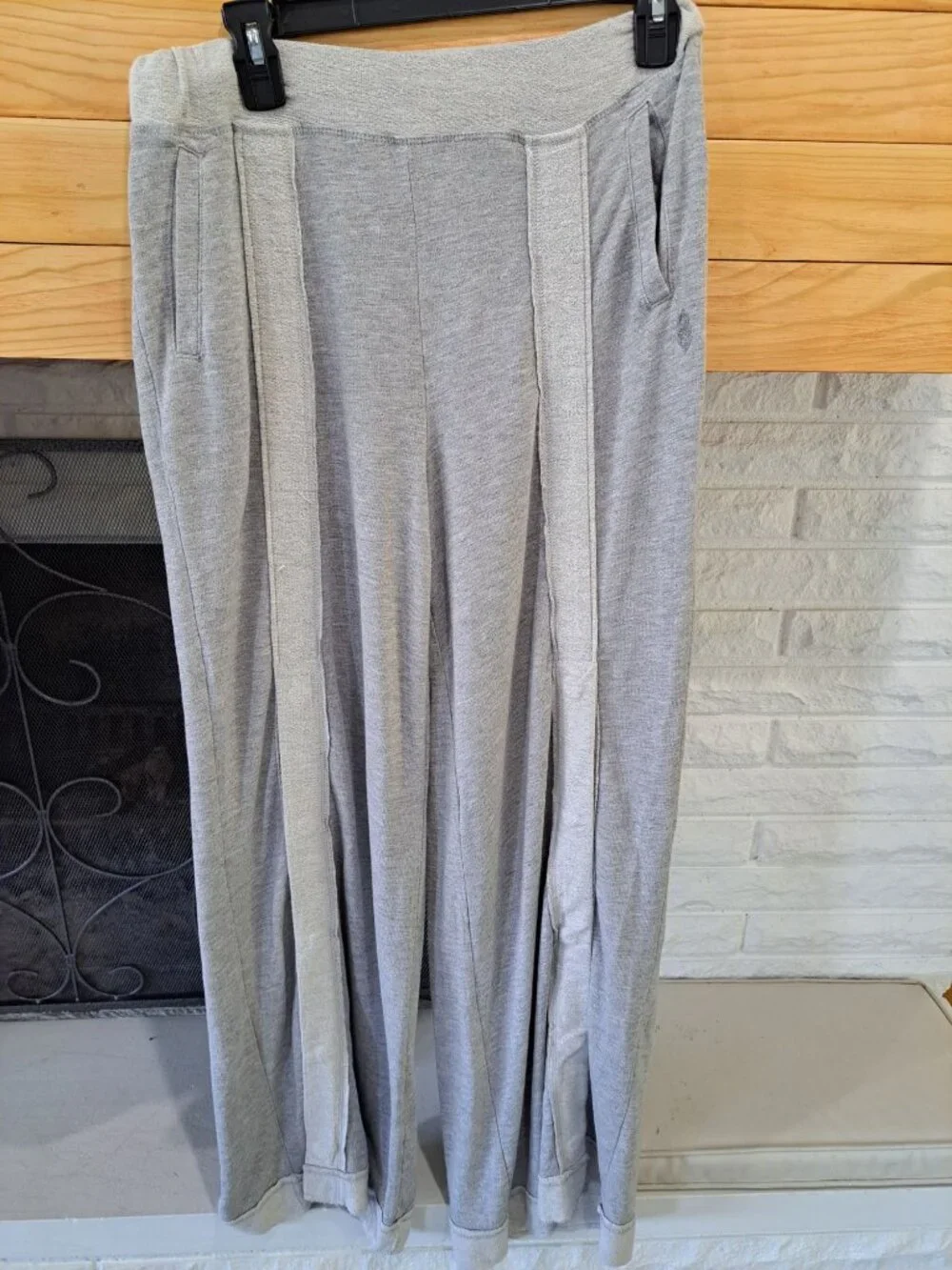 Free People Embers Wide-Leg Pants Heather Gray Women's XS Oversized Athleisure - Picture 2 of 12